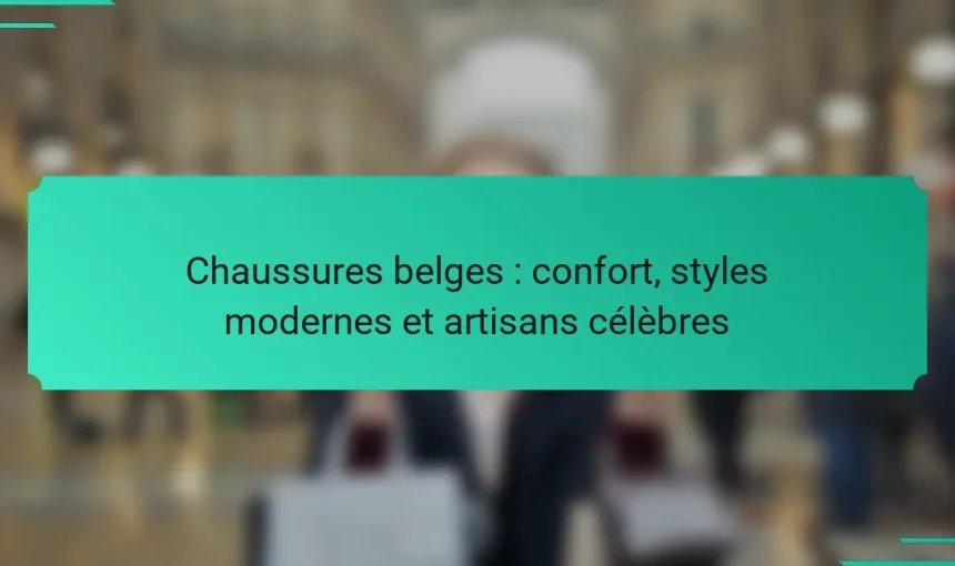 Chaussures belges : confort, styles modernes et artisans célèbres